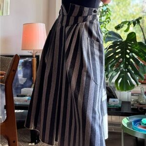 Striped Black and Gray Women's Skirt